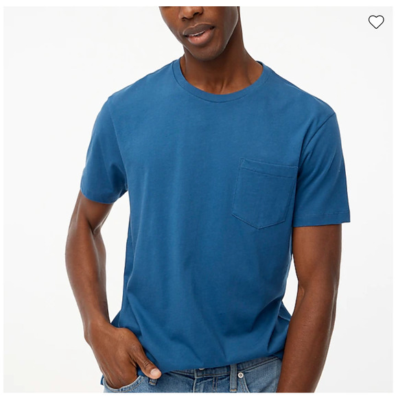 NWT J. Crew Deep Blue Washed Jersey Crewneck Pocket Tee - Picture 3 of 9